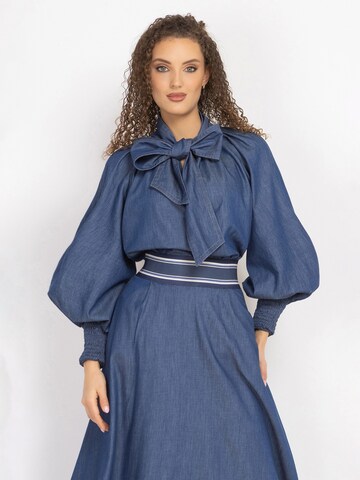 JIORO Blouse 'ESSENTIALS' in Blue