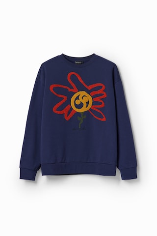 Sweat-shirt 'Moon flower' Desigual en bleu : devant