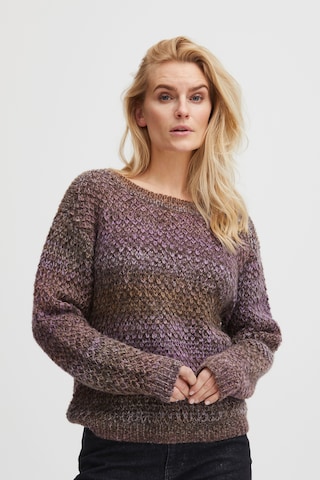 PULZ Jeans Sweater in Brown: front