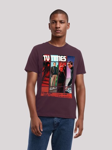 T-Shirt 'TV Times Patrick McGoohan The Prisoner 1967 Cover' F4NT4STIC en violet : devant