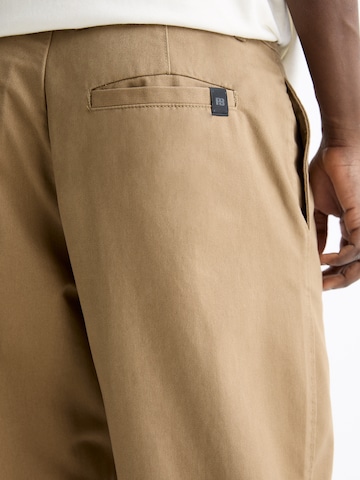 Pull&Bear Wide leg Chino trousers in Brown