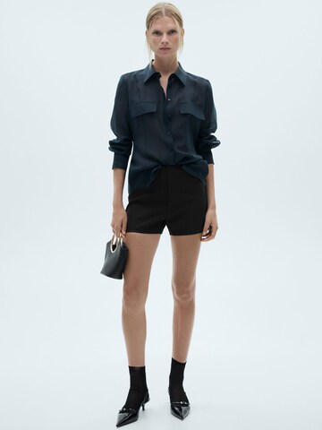 MANGO Regular Broek 'SMOCK' in Zwart