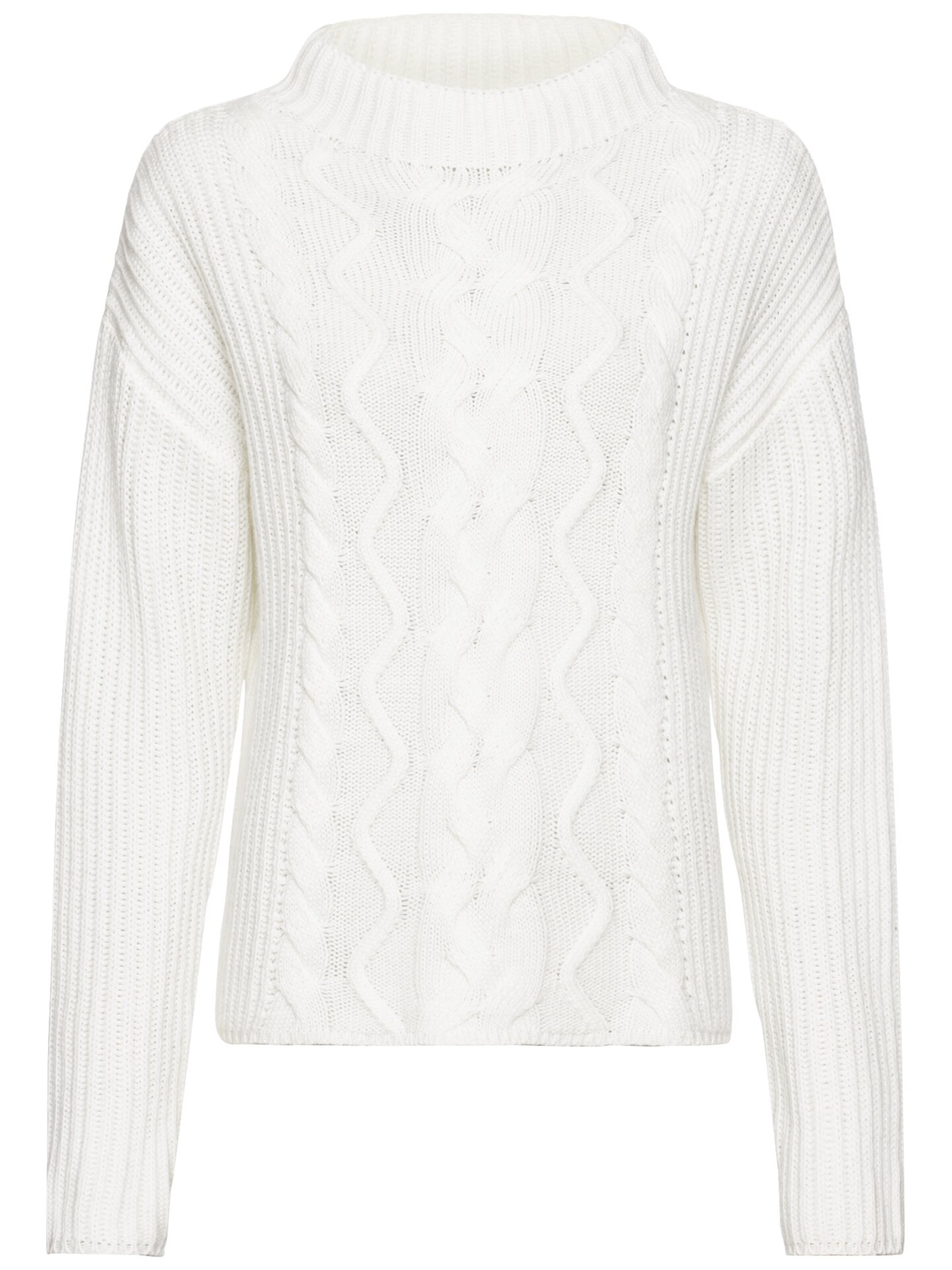 CAMEL ACTIVE Strickpullover mit Zopfmuster in Weiß: Vorderseite
