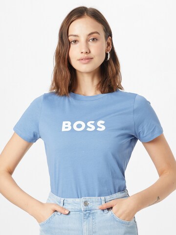 BOSS Orange Shirt 'Elogo' in Blue: front