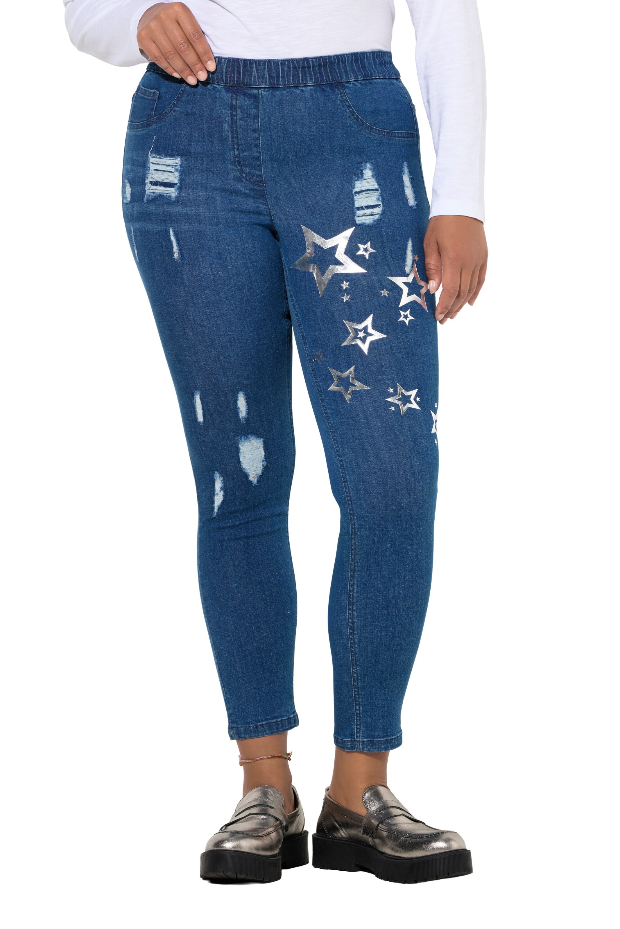 Angel of Style Skinny Jeans in Blue: front