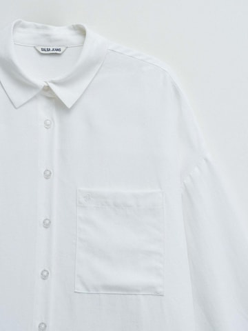 Chemisier 'Oversize Basic' Salsa Jeans en blanc