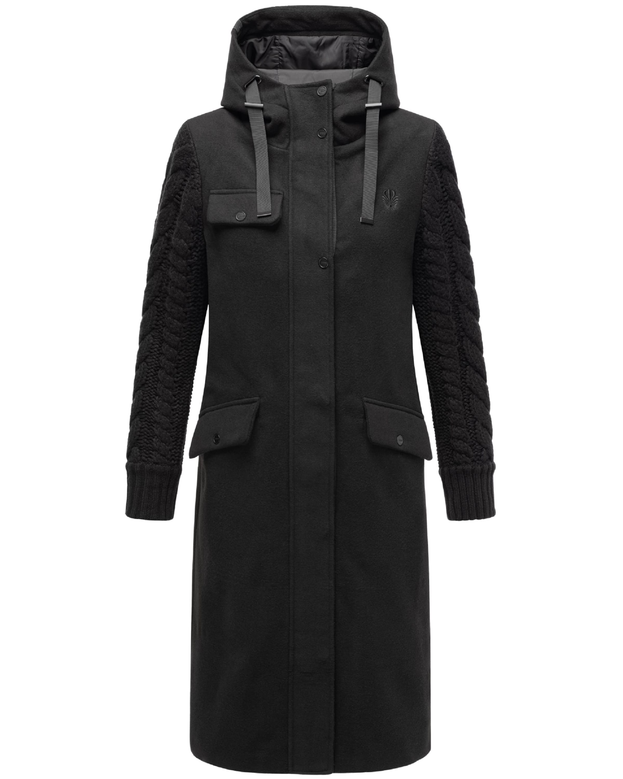 NAVAHOO - Sobretudo meia-estação 'Babe 14' em preto: frente