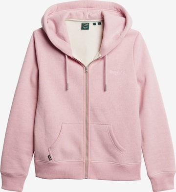Superdry Sweatvest 'Essential' in Roze: voorkant