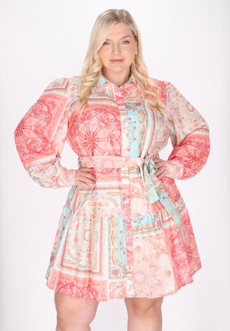 IZIA Shirt Dress in Pink: front