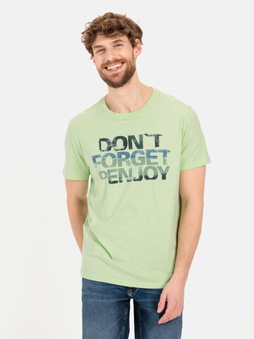 CAMEL ACTIVE T-Shirt mit Print aus nachhaltiger Baumwolle in Grün: predná strana