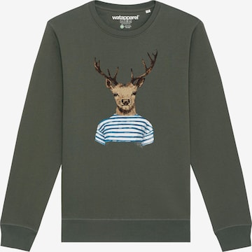 Sweat-shirt ' Hirsch ' Watapparel en vert : devant