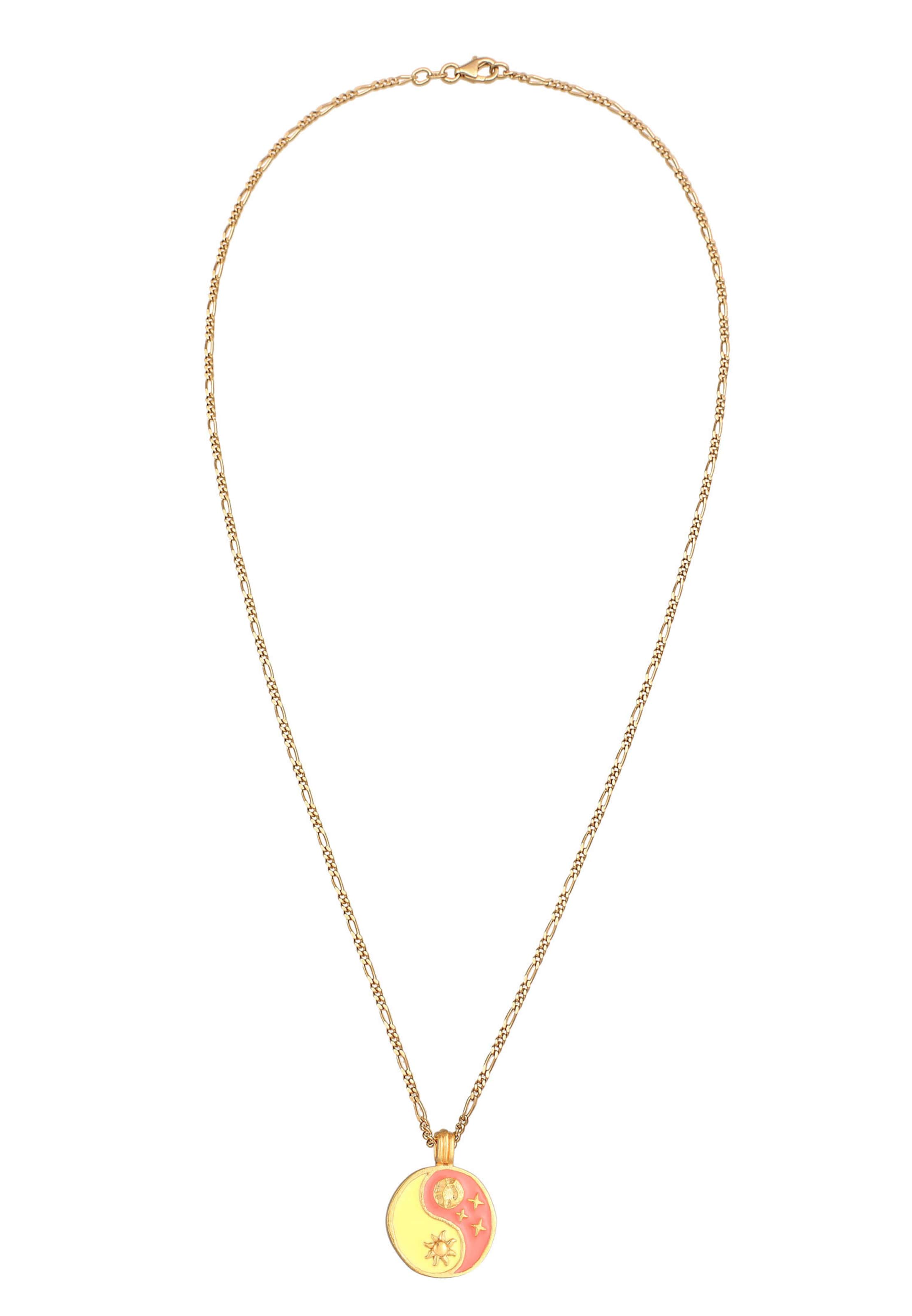 ELLI Ketting 'Sonne, Sterne, Yin und Yang' in Goud: voorkant