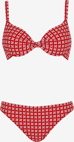 SUNFLAIR T-Shirt Bikini värissä punainen: etupuoli
