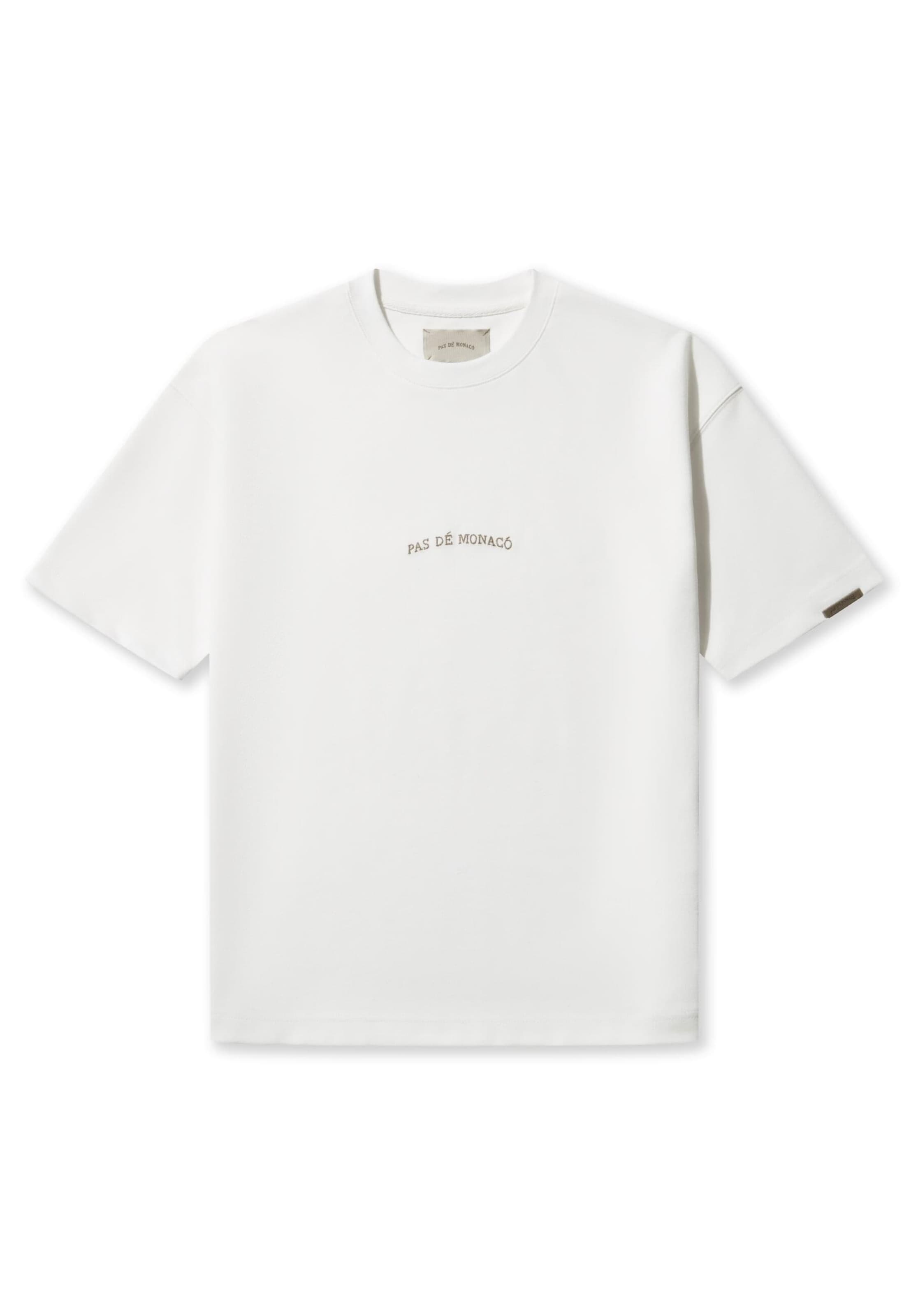 Pas De Monaco Футболка 'Broderie' в Белый: спереди