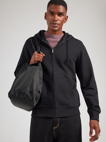 Champion Authentic Athletic Apparel Ζακέτα φούτερ σε μαύρο: μπροστά