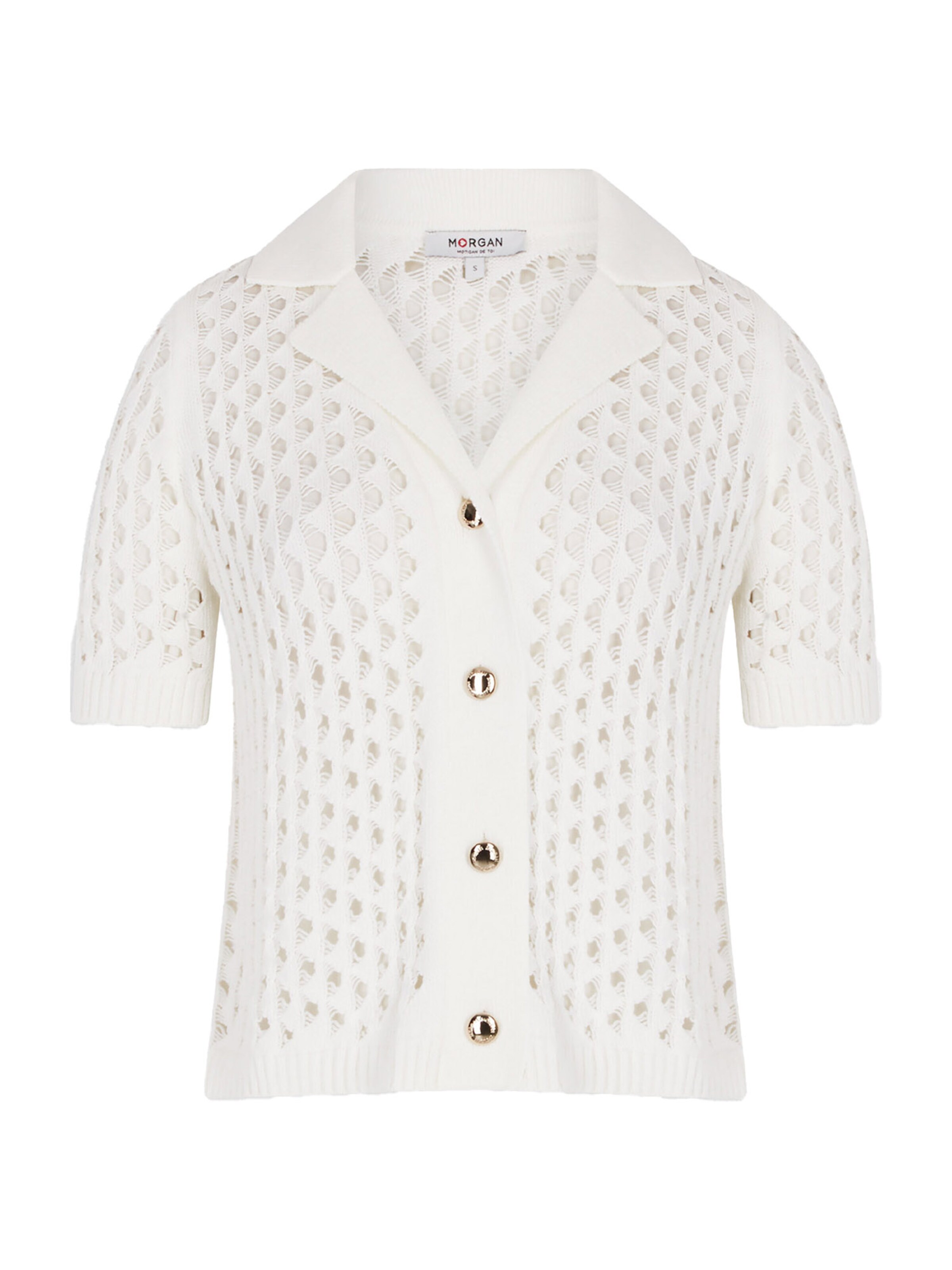 Morgan Knit Cardigan in White: front