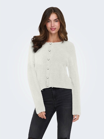 ONLY Gebreid vest 'ONLPETRA' in Wit: voorkant