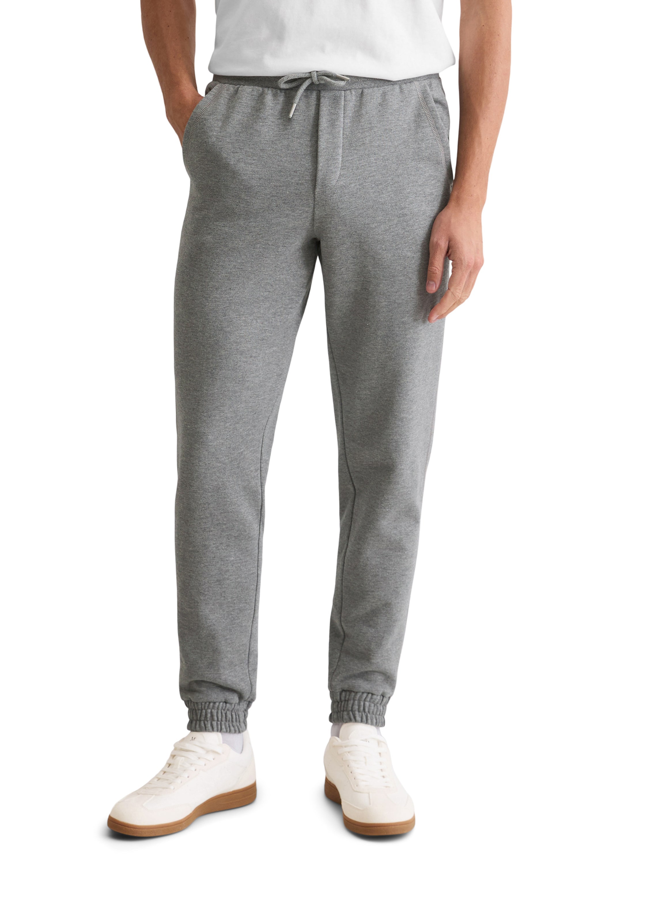 Marc O'Polo Tapered Pants in Grey: front