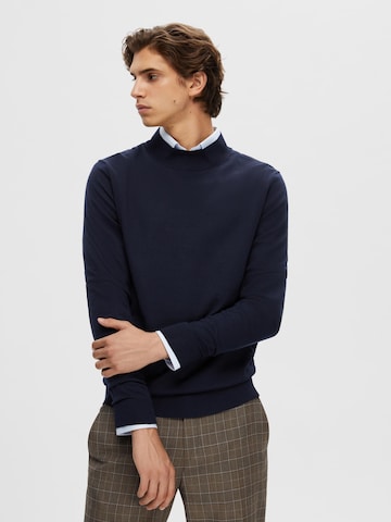 Pull-over SELECTED HOMME en bleu : devant