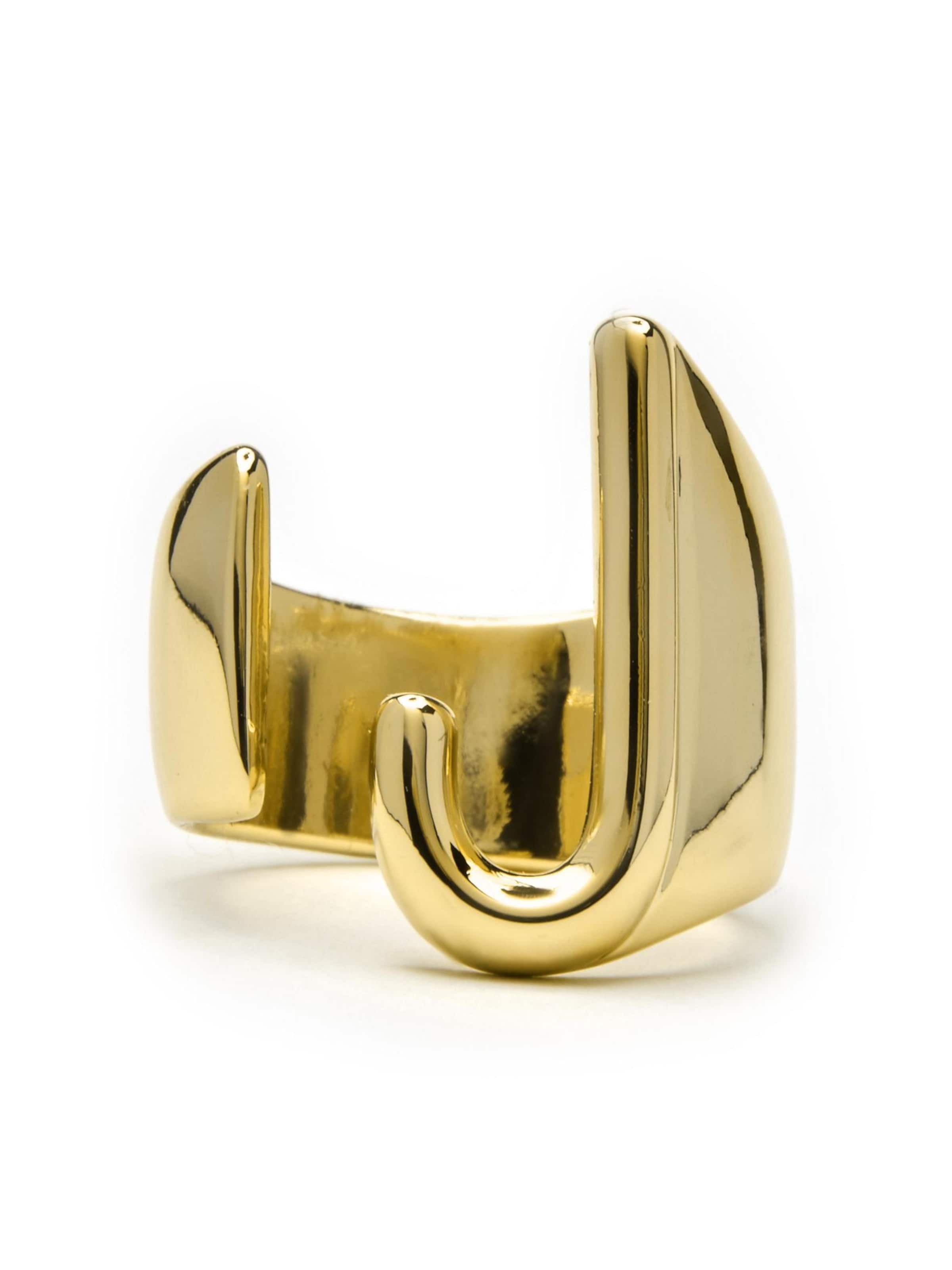 Luxenter Ring 'Alphabet J' in Goud: voorkant