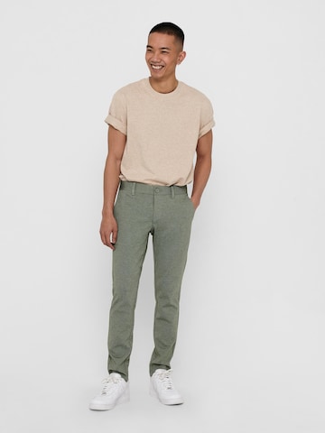 Only & Sons Slimfit Chinohose 'Mark' in Grün