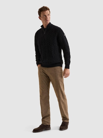 VANGUARD Sweater 'Wool-blend pullover with half-zip' in Blue