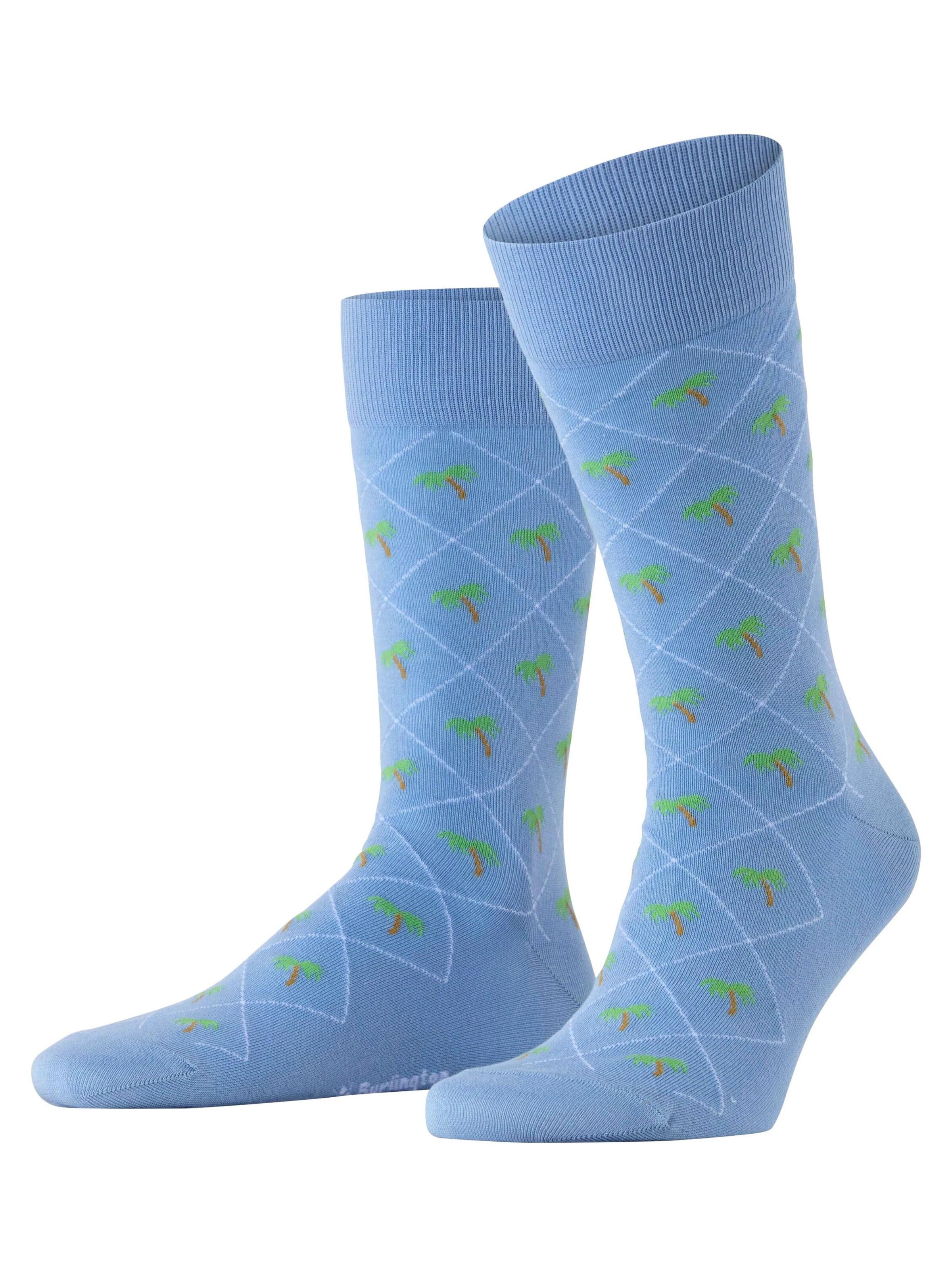 BURLINGTON Socken 'Palm Tree'‌‌‌‌‌ in Blau: Vorderseite