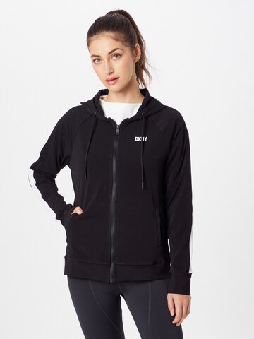 DKNY Performance Sportief sweatvest in Zwart: voorkant