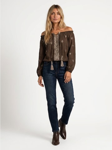 Miss June Blouse 'Gally' in Brown