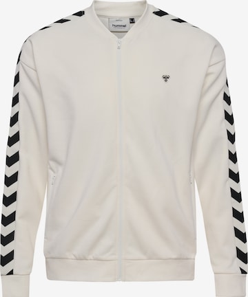 Hummel Athletic Zip-Up Hoodie 'ARCHIVE' in White: front