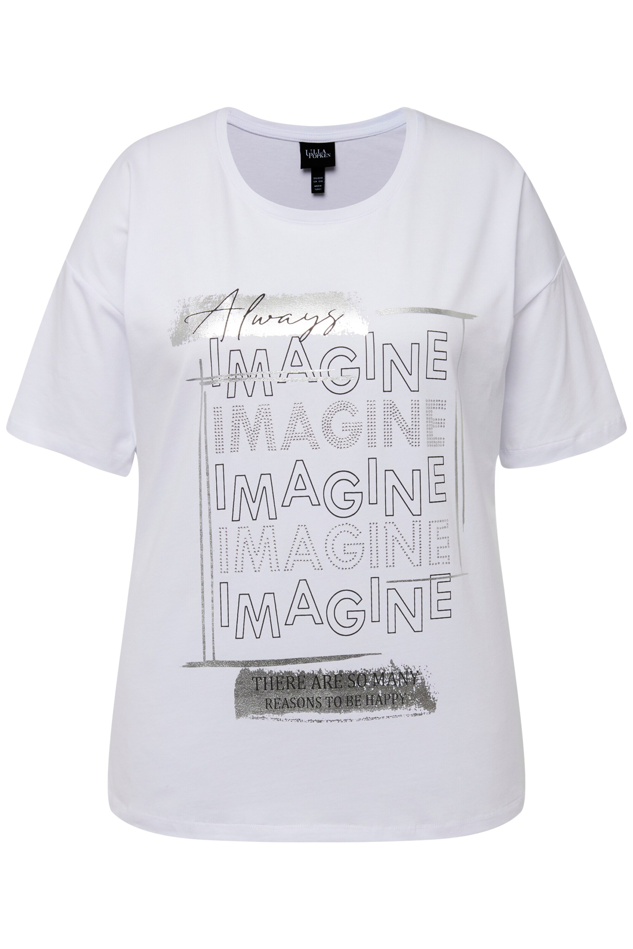 T-shirt Ulla Popken en blanc : devant