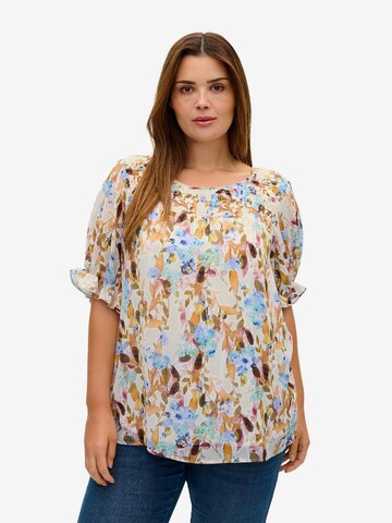 Zizzi Blouse 'MGILMA' in Beige: voorkant