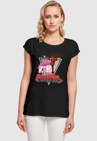 ABSOLUTE CULT T-Shirt 'Deadpool - Rides A Unicorn' in Schwarz: predná strana