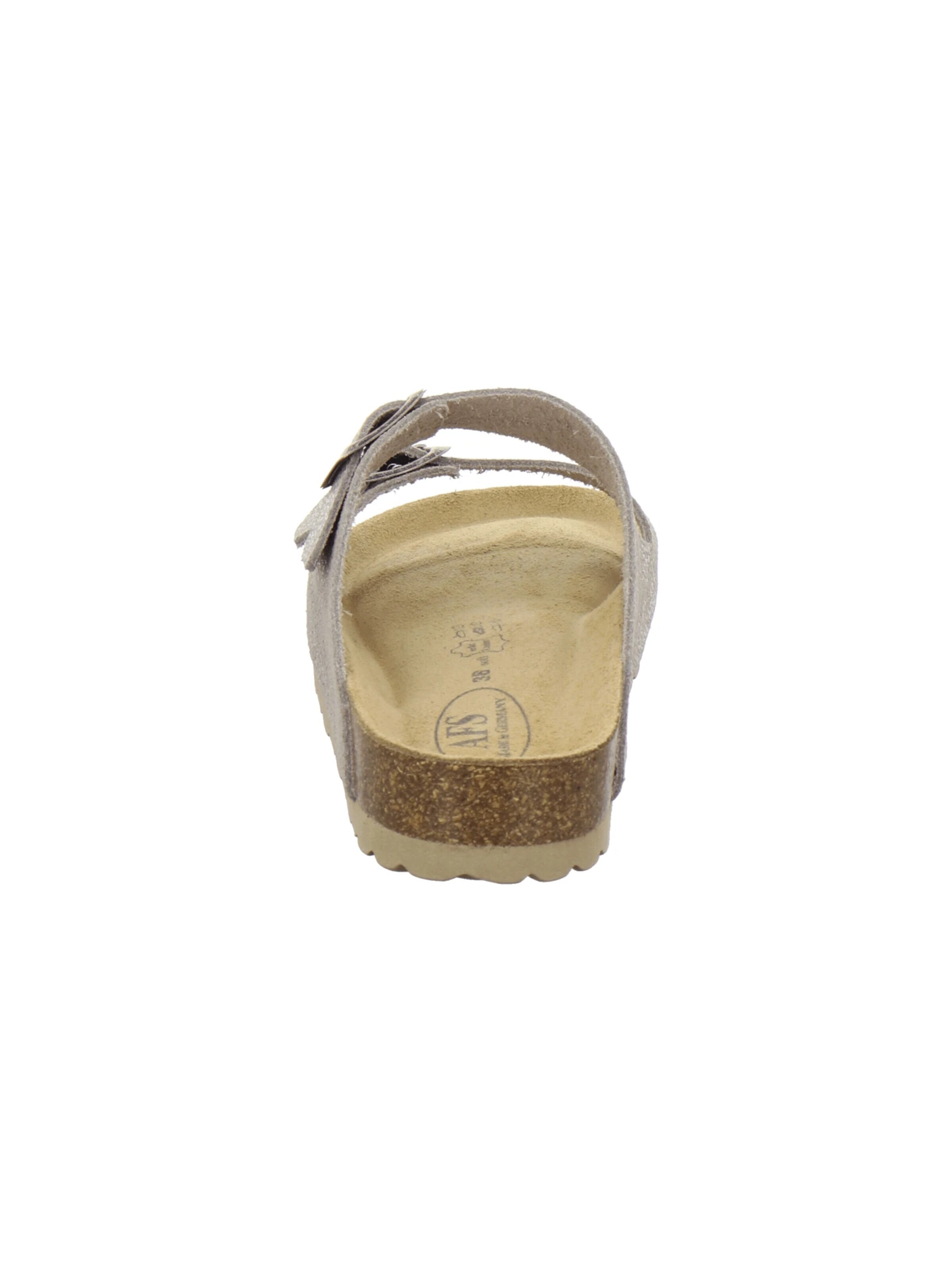 AFS-Schuhe - Zapatos abiertos 'Pantoletten Damen Zweischnaller beige-reptil' en beige