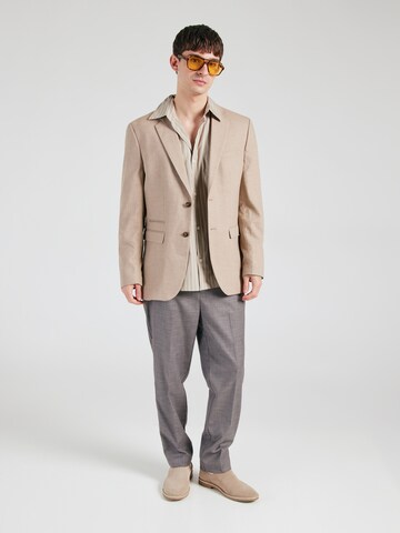 ANNARR Comfort fit Button Up Shirt 'ANRVOLUND SNOOPY' in Beige