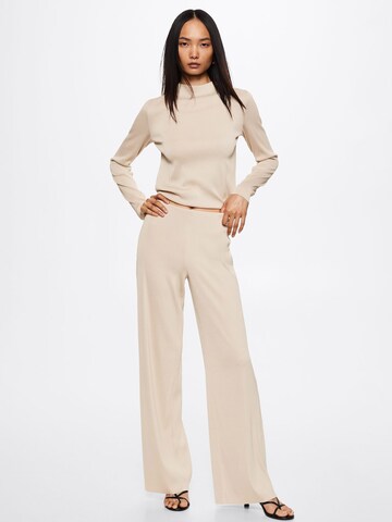 MANGO Wide Leg Housut 'MARIONA' värissä beige