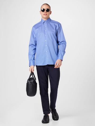 ETERNA Regular fit Button Up Shirt in Blue