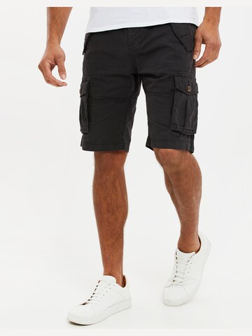 Threadbare Regular Cargo Pants 'Lugo' in Black: front