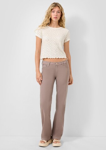 Wide Leg Jean ' CATIE ' QS en marron : devant