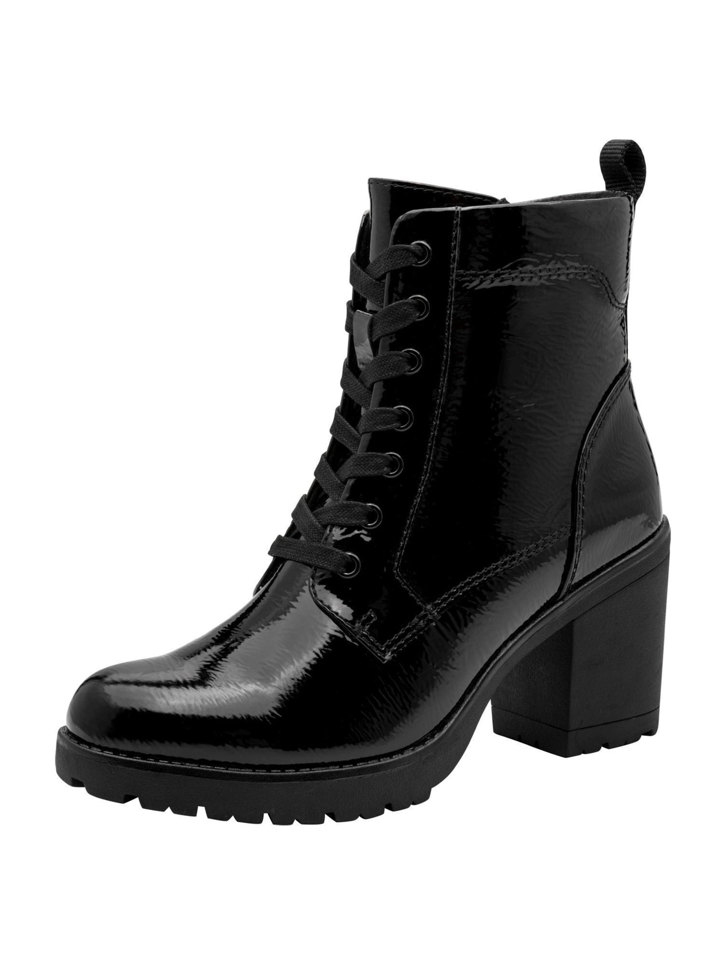 MARCO TOZZI Lace-Up Ankle Boots in Black: front