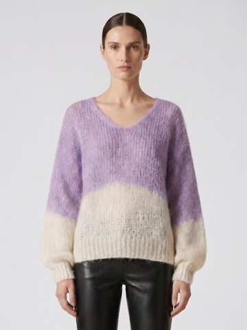 americandreams Pullover i overstørrelse 'Milana 2-Colored' i lilla: forside