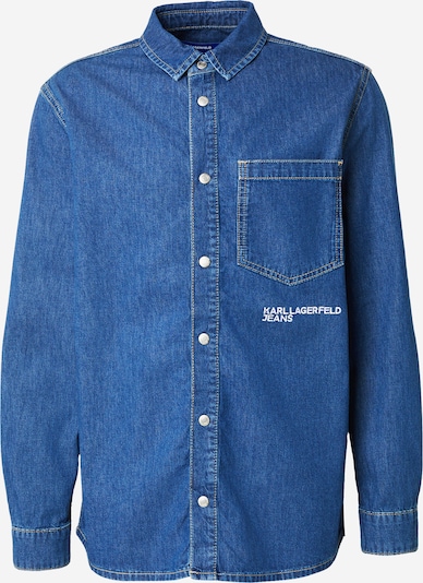 Marškiniai iš Karl Lagerfeld, spalva – tamsiai (džinso) mėlyna / balta, Prekių apžvalga