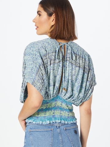 Free People Bluse 'NEXT VACATION' in Blau