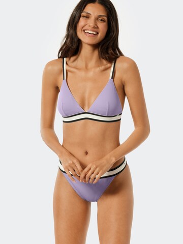 SCHIESSER Triangle Bikini Top 'Aqua Californian Dream' in Purple