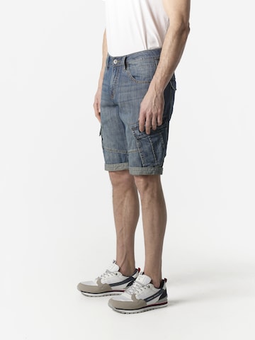 KOROSHI Regular Cargojeans i blå