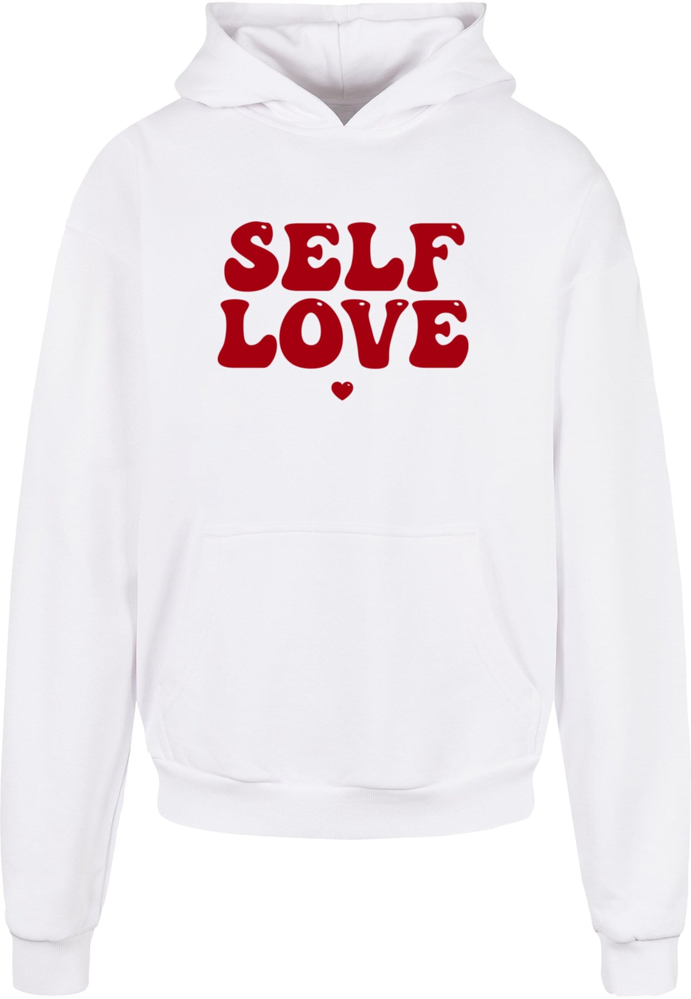Merchcode Sweatshirt 'Self Love' in White: front