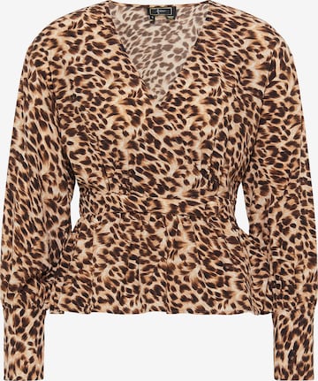 Camicia da donna di faina in marrone: frontale