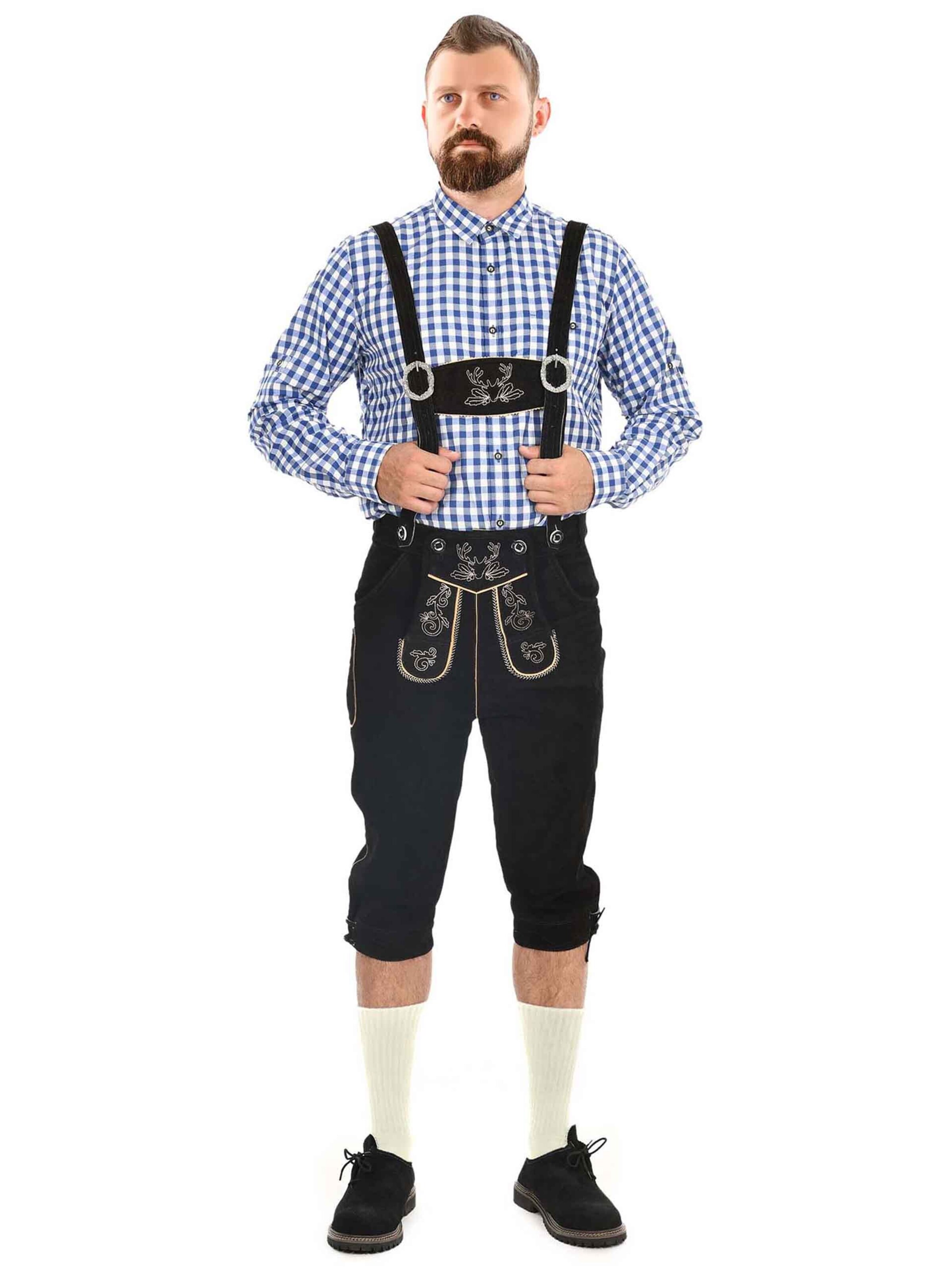 Alessandro Salvarini Regular Trachtenhose in Schwarz: Vorderseite