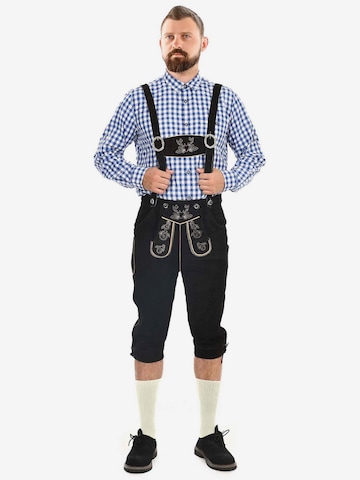 Pantalon folklorique Alessandro Salvarini en noir : devant