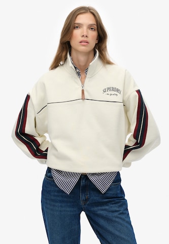 Sweat-shirt 'Country Club' Superdry en blanc : devant